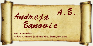 Andreja Banović vizit kartica